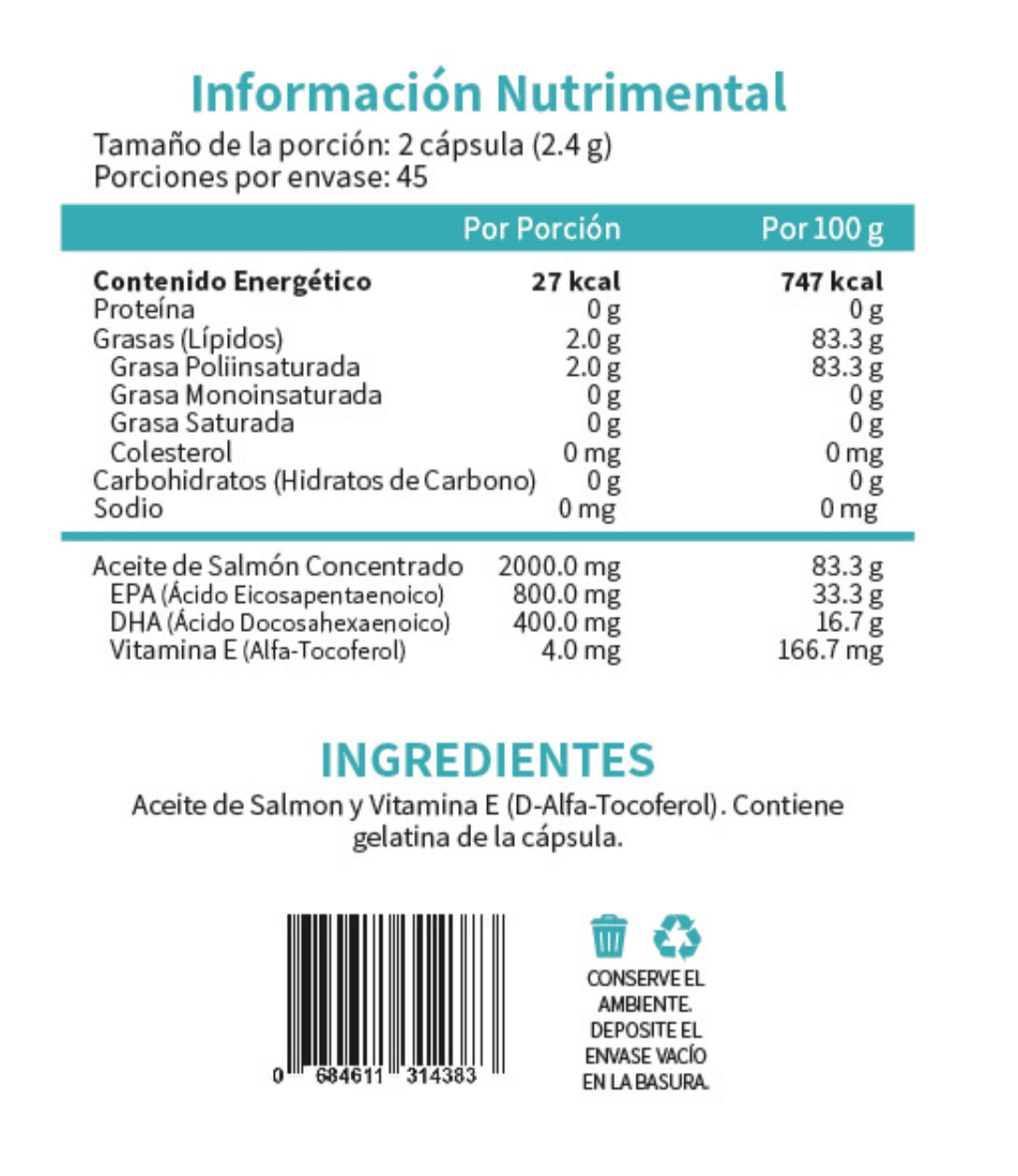 Omega 3 con EPA y DHA Premium